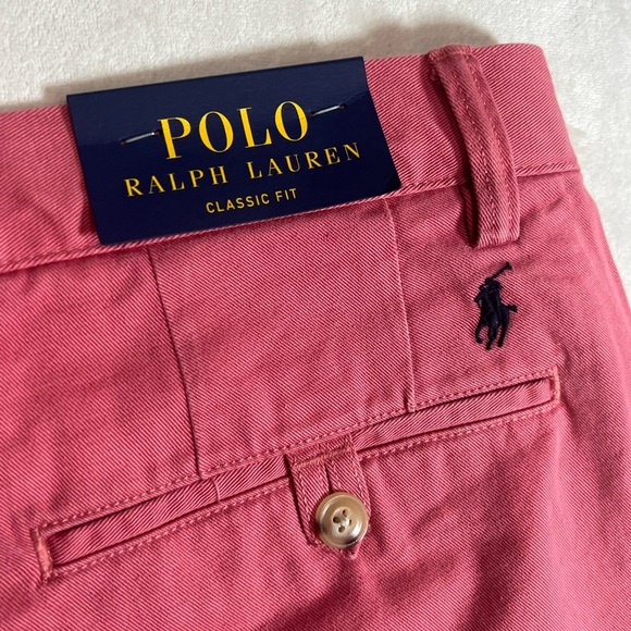 NWT Polo Ralph Lauren 32W 30L Classic Twill Chino Men’s Red Pants Khakis - Picture 5 of 9